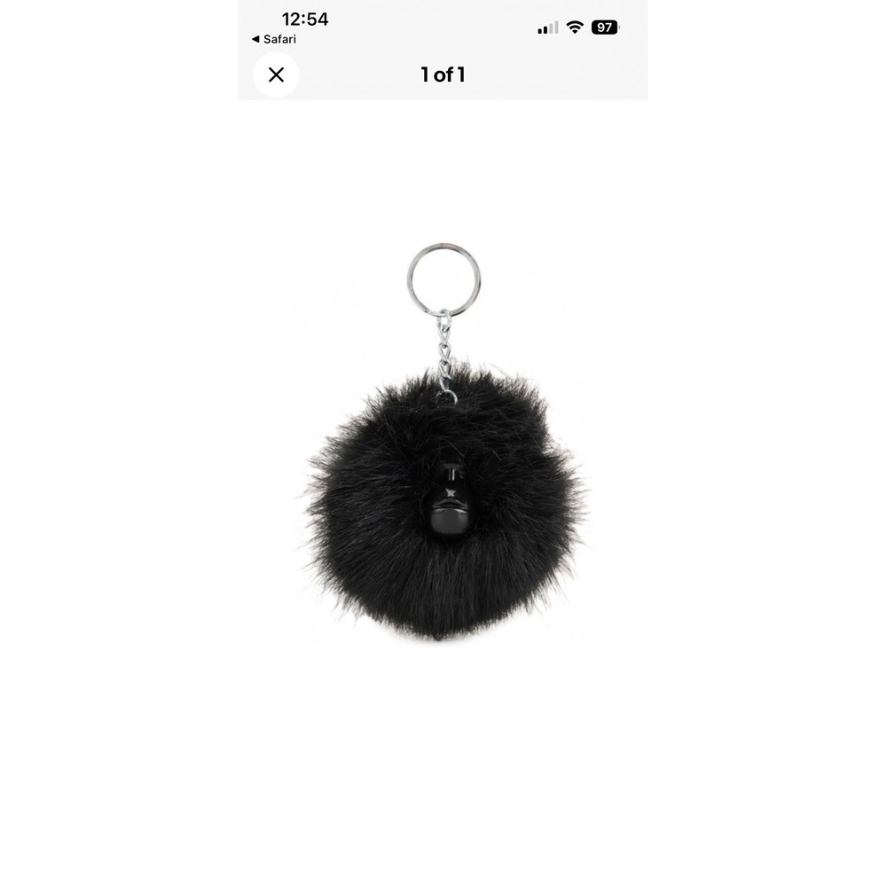Kipling Keychain POMPOM MONKEY True Black Bag Charm Key Ring